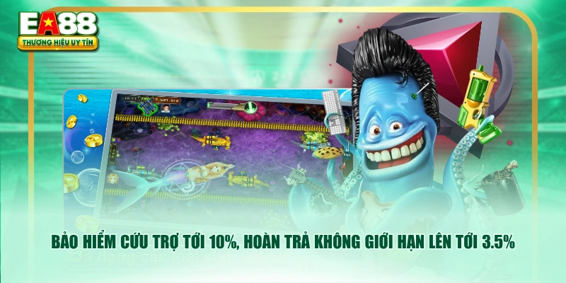 Bảo hiểm cứu trợ tới 10%, hoàn trả không giới hạn lên tới 3.5%