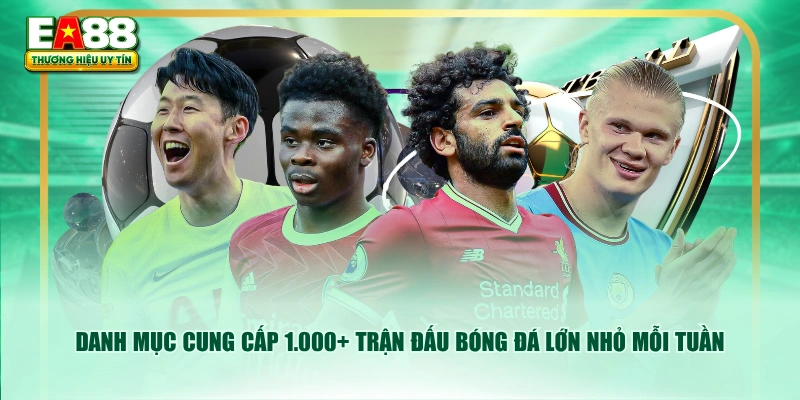 Danh mục cung cấp 1.000+ trận đấu bóng đá lớn nhỏ mỗi tuần