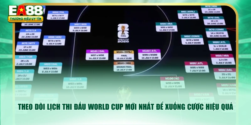 Theo dõi lịch thi đấu World Cup mới nhất để xuống cược hiệu quả